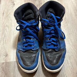 Nike Black and Blue High-Top Sneakers